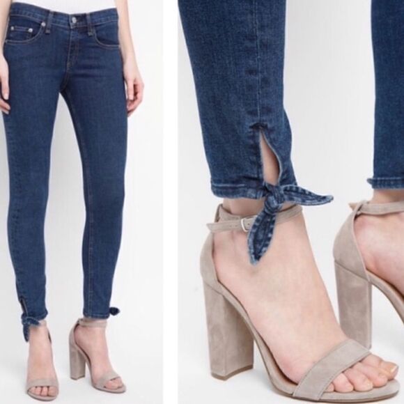 Rag & Bone Stevie Ankle Tie Hem Jean Low Rise - Picture 11 of 11